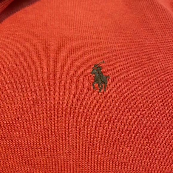 Men’s Polo Ralph Lauren Burnt Orange Quarter-zip Sweater, Size Medium - Picture 2 of 6